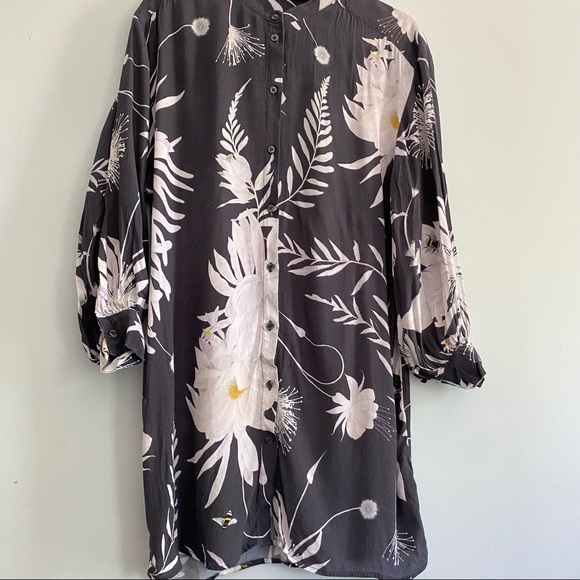 H&M x Anna Glover Floral Oversized Crepe Dress M - Picture 3 of 8